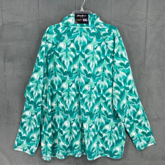 Eddie Bauer Polar Fleece Sweater Womens XXL Green 1/4 Zip Outdoors Camping - Picture 8 of 11